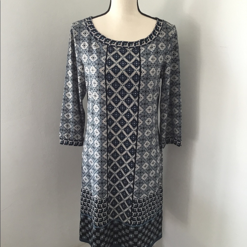 Max Studio blue, grey and black dress 👗